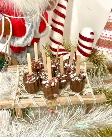 Sucette chocolat chaud chamallows à fondre