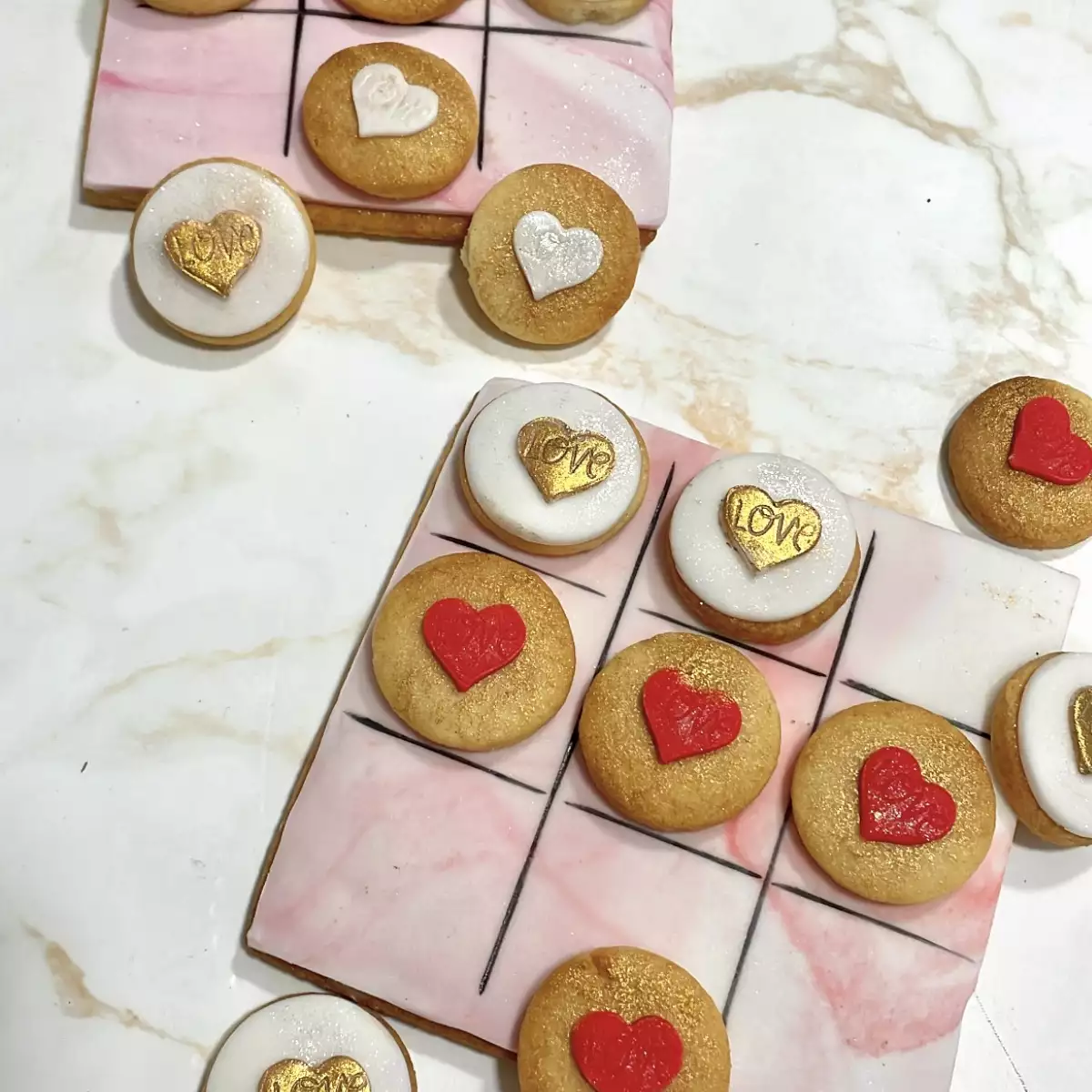 Biscuit morpion Saint-Valentin