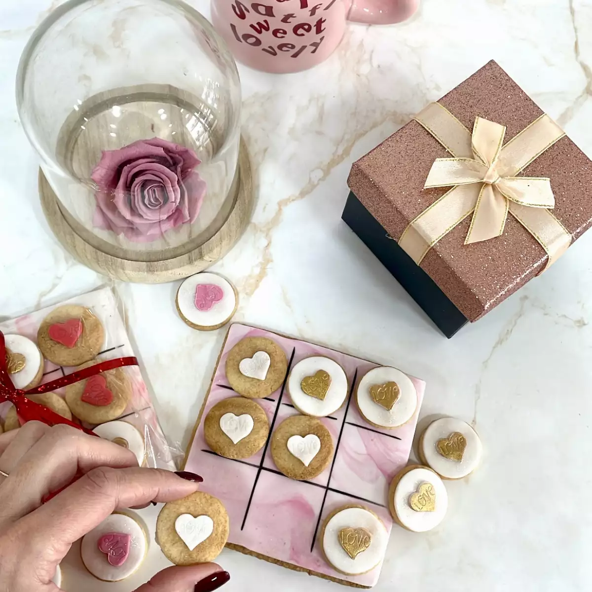 Biscuit morpion Saint-Valentin